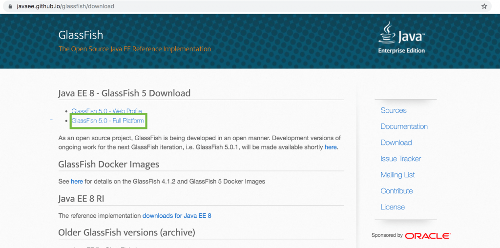 Glassfish 5.0 GitHub repo